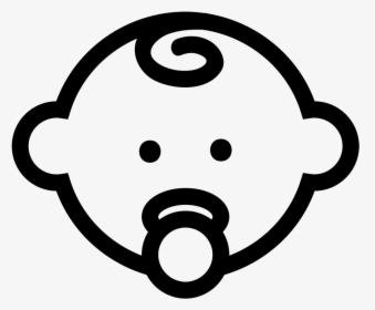Baby Head Outline With Pacifier Comments - Transparent Baby Png Icon, Png Download, Transparent PNG
