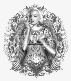 Transparent Marilyn Monroe Png - Marilyn Monroe With Tattoos, Png Download, Transparent PNG