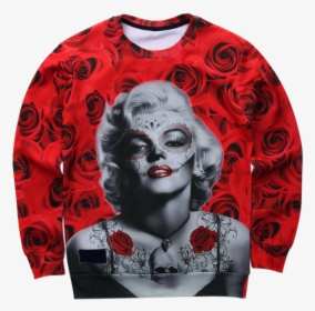 Transparent 3d Skull Png - Marilyn Monroe Sweater Roses, Png Download, Transparent PNG