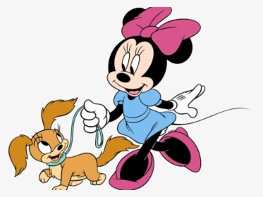 Minnie Mouse Clipart Leopard Print - Disney Characters Walking The Dog, HD Png Download, Transparent PNG