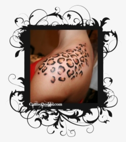 Leopard Print Shoulder Tattoos Photo - Leopard Print Tattoo Temporary, HD Png Download, Transparent PNG