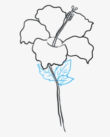 Clip Art Hibiscus Really Easy Drawing - Hibiscus Flower Drawing Easy, HD Png Download, Transparent PNG