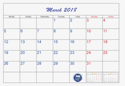 March 2018 Calendar With Holidays - November 2018 Calendar Days, HD Png Download, Transparent PNG
