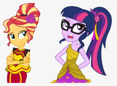 Sunset And Twilight Sparkle By Cloudyglow On - Sunset And Twilight Mlp, HD Png Download, Transparent PNG