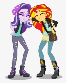 Sunset Shimmer Youtube Rainbow Dash Applejack My Little - Sunset Shimmer And Starlight Glimmer Equestria Girls, HD Png Download, Transparent PNG