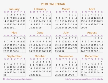 2018 Calendar Europe, HD Png Download, Transparent PNG