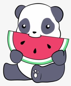 Panda And Watermelon, HD Png Download, Transparent PNG