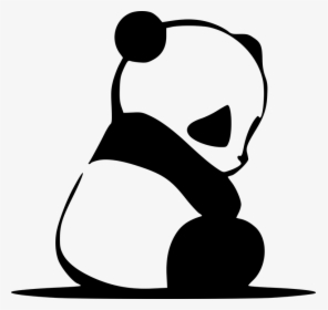 Giant Panda Bear Silhouette Drawing Clip Art - Silhouette Of A Panda, HD Png Download, Transparent PNG