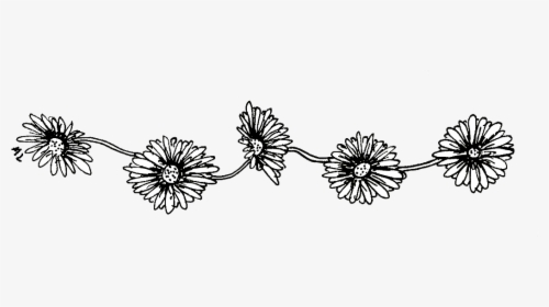Clip Art Tumblr Border Png - Black And White Daisy Chain, Transparent Png, Transparent PNG