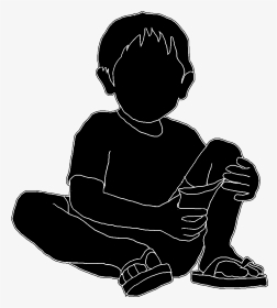 Little Boy With Candy Bag White Stroke - Little Boy Drawing Png, Transparent Png, Transparent PNG