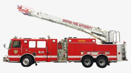 Fire Truck Png Image - Unified Fire Authority Ladder, Transparent Png, Transparent PNG