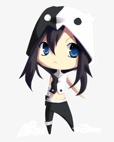 Transparent Panda Png Tumblr - Anime Chibi With Hoodie Girl, Png Download, Transparent PNG