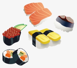 Sushi, Sushi Roll, Japanese, Food, Sea Food, Fish, - Sushi Clipart, HD Png Download, Transparent PNG