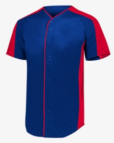 Full Button Baseball Jersey 1655 Navy Red - Active Shirt, HD Png Download, Transparent PNG