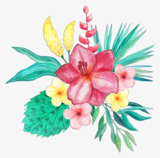Watercolor Tropical Flower Png, Transparent Png, Transparent PNG
