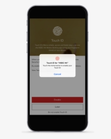 Touch The Home Button To Enable Touch Id - Hsbc Touch Id, HD Png Download, Transparent PNG