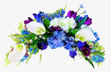 Flower Watercolor Png - Water Color Flowers Png Blue, Transparent Png, Transparent PNG