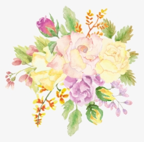 Flowers Flower Watercolor Watercolour Bouquet Ftesticke - Bouquet, HD Png Download, Transparent PNG