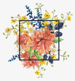 Flower Bouquet Photography Watercolor Borders Painting - Flower Square Border Png, Transparent Png, Transparent PNG