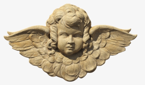 Figure, Angel, Face, Head, Mural, Ceramic, Weathered - Angel Head Statue, HD Png Download, Transparent PNG