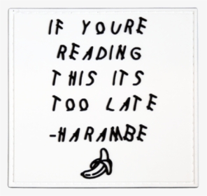 If Youre Reading This Its Too Late Harambe - Calligraphy, HD Png Download, Transparent PNG