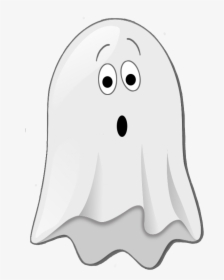 Scared Little Ghost Clip Art - Halloween Ghost With Black Background, HD Png Download, Transparent PNG
