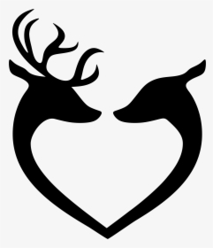 Antlers Silhouette Png - Male And Female Deer Silhouette, Transparent Png, Transparent PNG
