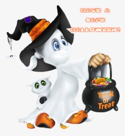 Transparent Halloween Bag Clipart - Cute Halloween Ghost Clipart, HD Png Download, Transparent PNG