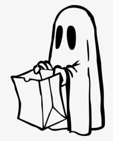 Ghost Clip Art Black And White - Ghost Trick Or Treat, HD Png Download, Transparent PNG