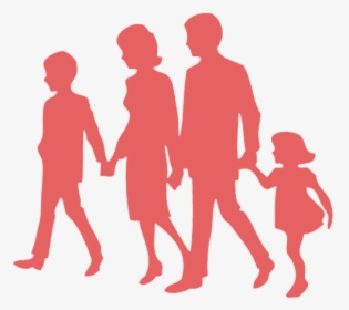 Silhouette Family Walking Png, Transparent Png, Transparent PNG