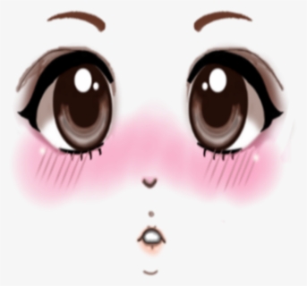 Roblox Face Png Anime Eyes Blush Transparent Png Download