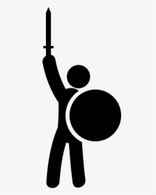 Warrior With Sword And Shield - Warrior Icon Png, Transparent Png, Transparent PNG