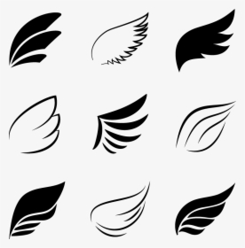 Elements Flight Angel Bird Black Logo Wing Clipart - Cute Wings Vector Png, Transparent Png, Transparent PNG