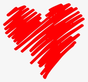Red Sketch Heart Png - Heart Drawing Transparent Background, Png Download, Transparent PNG