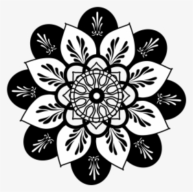 Clipart Mandala - Black And White Line Art Mandala, HD Png Download, Transparent PNG