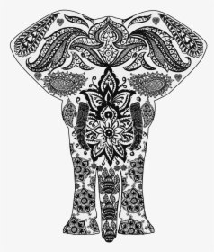 Elephant Line Art Mandala Png - Mandala Elephant Transparent Background, Png Download, Transparent PNG