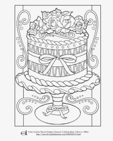 Clip Art Free Printable Pages Wedding - Cake Coloring Pages For Adults, HD Png Download, Transparent PNG