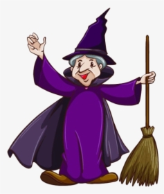 Witch & Wizard Magician Witchcraft Clip Art - Witch And Wizard Drawing, HD Png Download, Transparent PNG