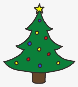 Free Christmas Tree Clip Art Borders - Christmas Tree Cartoon Easy, HD Png Download, Transparent PNG