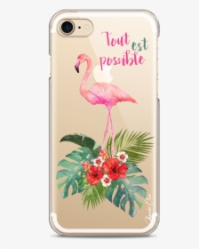 Coque Iphone 7/8 Tropical Watercolor Flamingo - Coque Iphone 7 Motif Tropical, HD Png Download, Transparent PNG
