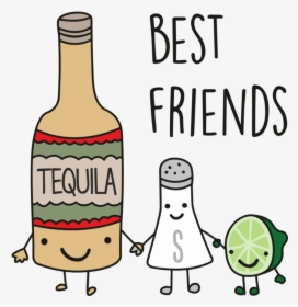 Transparent Tequila Bottle Clipart - Best Friends Tequila Salt Lime, HD Png Download, Transparent PNG