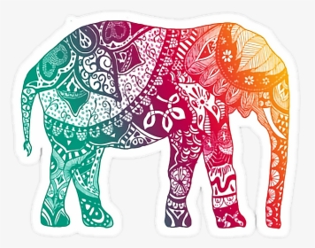 #elephant #mandala #color #rainbow - Elephant Mandala, HD Png Download, Transparent PNG