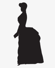 Old-fashioned Silhouettes Clip Art - Victorian Lady Silhouette Png, Transparent Png, Transparent PNG