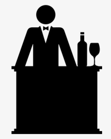 Bar Service Silhouette- - Silhouette Bartender Png, Transparent Png, Transparent PNG