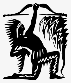 American, Archer, Indian, Native, Silhouette, Warrior - Native American Art Png, Transparent Png, Transparent PNG