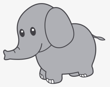 Grey Baby Elephant Clipart - Elephant Clipart Transparent, HD Png Download, Transparent PNG