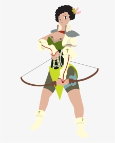 Black Girl Black Woman Female Archer - Cartoon, HD Png Download, Transparent PNG