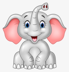 Elephant Clipart Png- - Baby Elephant Cartoon Png, Transparent Png, Transparent PNG