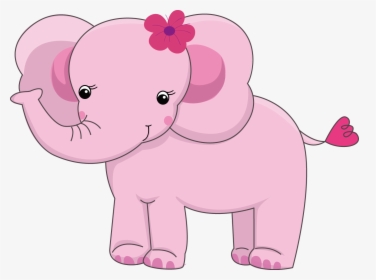 Png Transparent Library Pink Baby Elephant Clipart - Baby Girl Animals Clipart, Png Download, Transparent PNG
