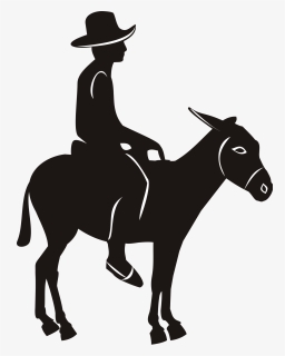 Transparent Donkey Silhouette Png - Man On Donkey Silhouette, Png Download, Transparent PNG